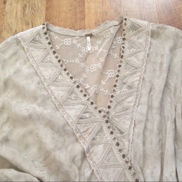 Free People Dolman Sleeve beaded oversized Top - Picture 7 of 12